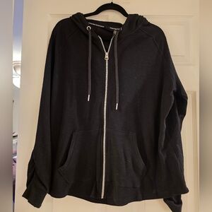 Womens Lightweight Black Calvin Klein Performance Zip Hoodie 2X